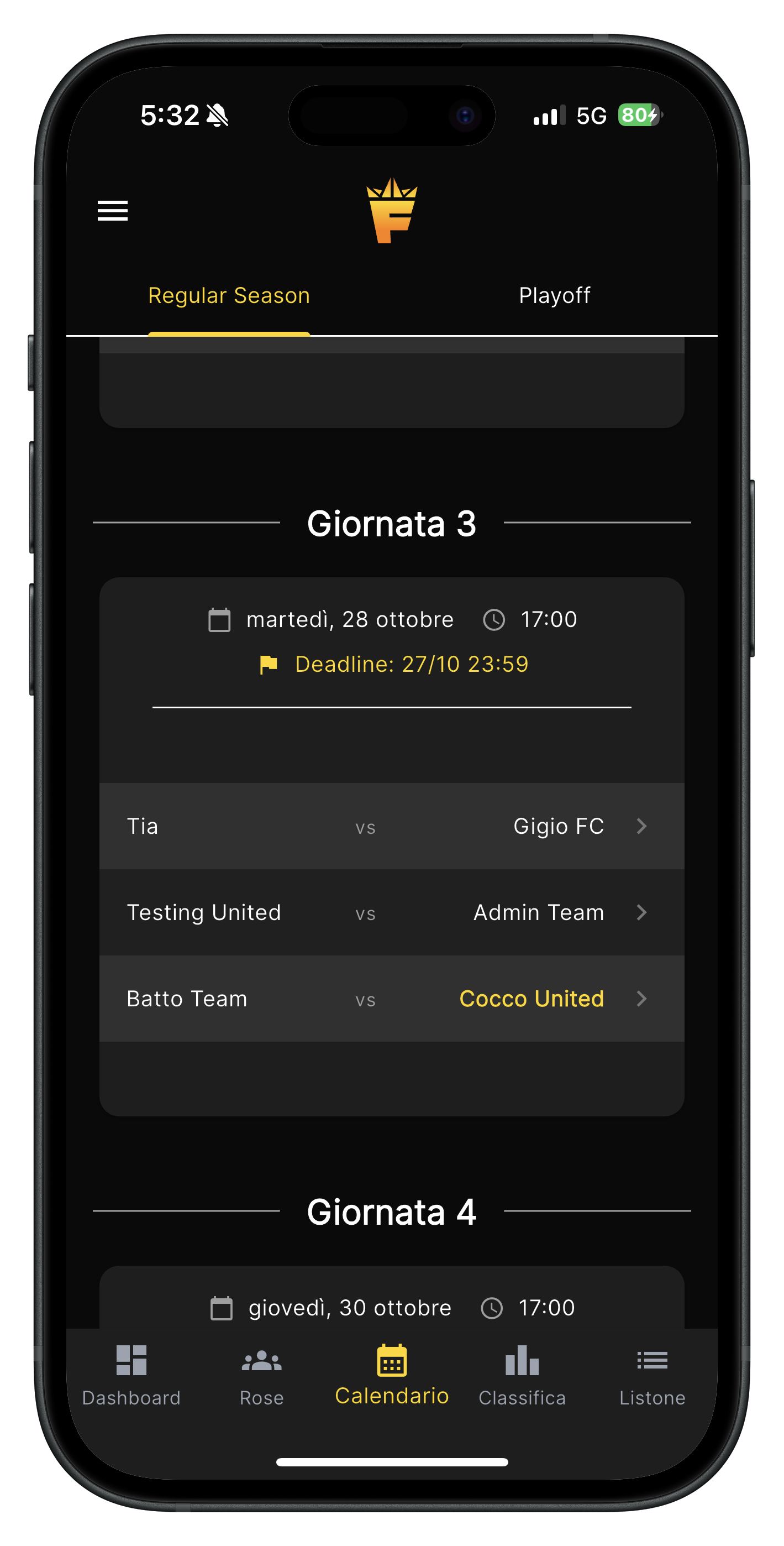FANTAKL Giocatori - Schiera la tua formazione del Fanta